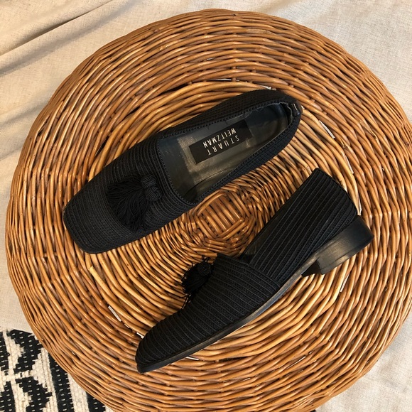 Stuart Weitzman / Black Ribbed Tassel Loafer / 6.5 - Picture 2 of 8